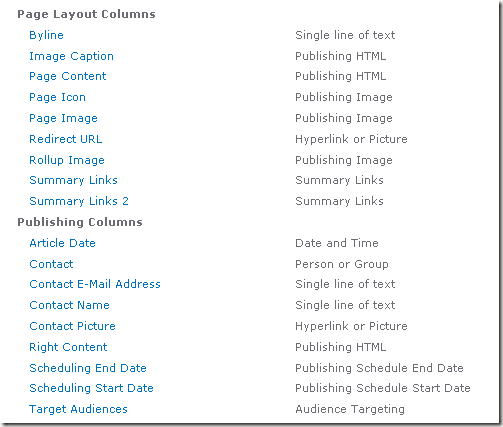 PublishingColumns